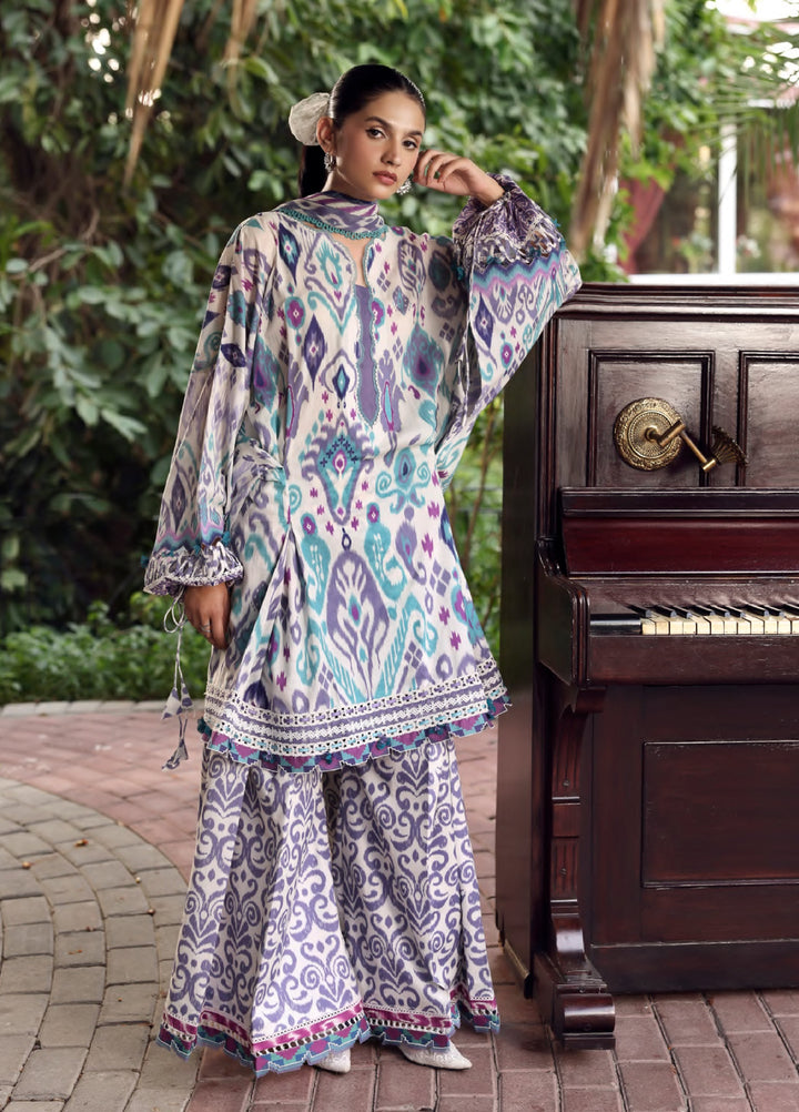 Belladore by Elaf Premium Unstitched Printed Lawn 3 Piece Suit EL26ULB Prism EPA-2A - Summer Collection