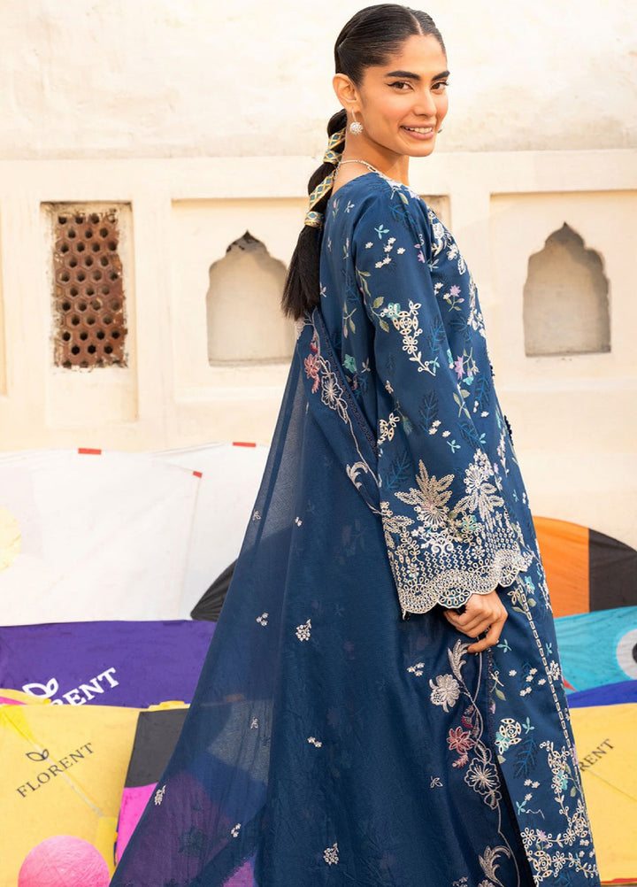 Basant Chikankari by Florent Unstitched Embroidered Luxury Lawn 3 Piece Suit FL26UBC FZ-8B - Summer Collection