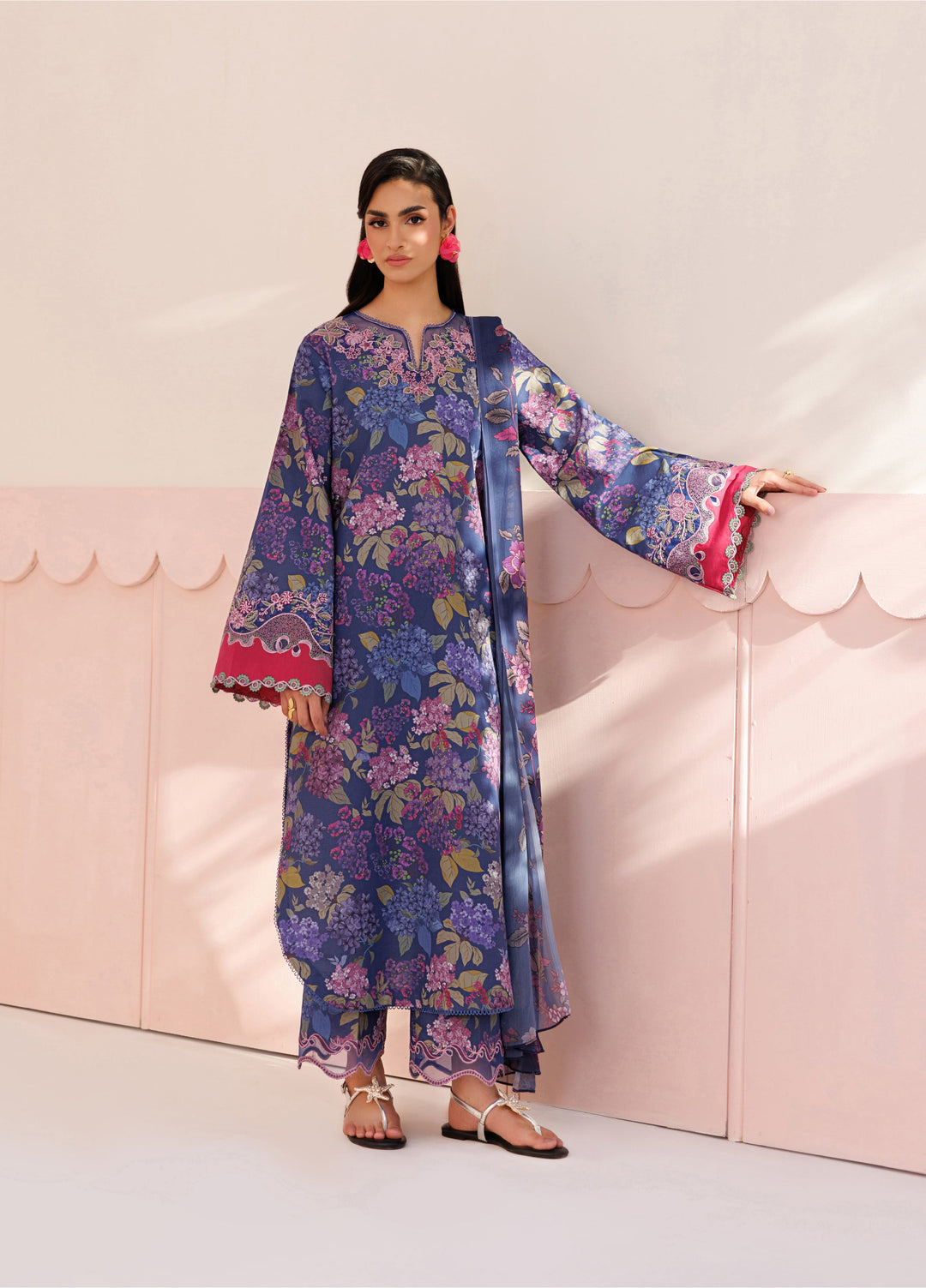 Azzal Unstitched Printed and Embroidered Lawn 3 Piece Suit AZL26UPL AZL-139 - Summer Collection