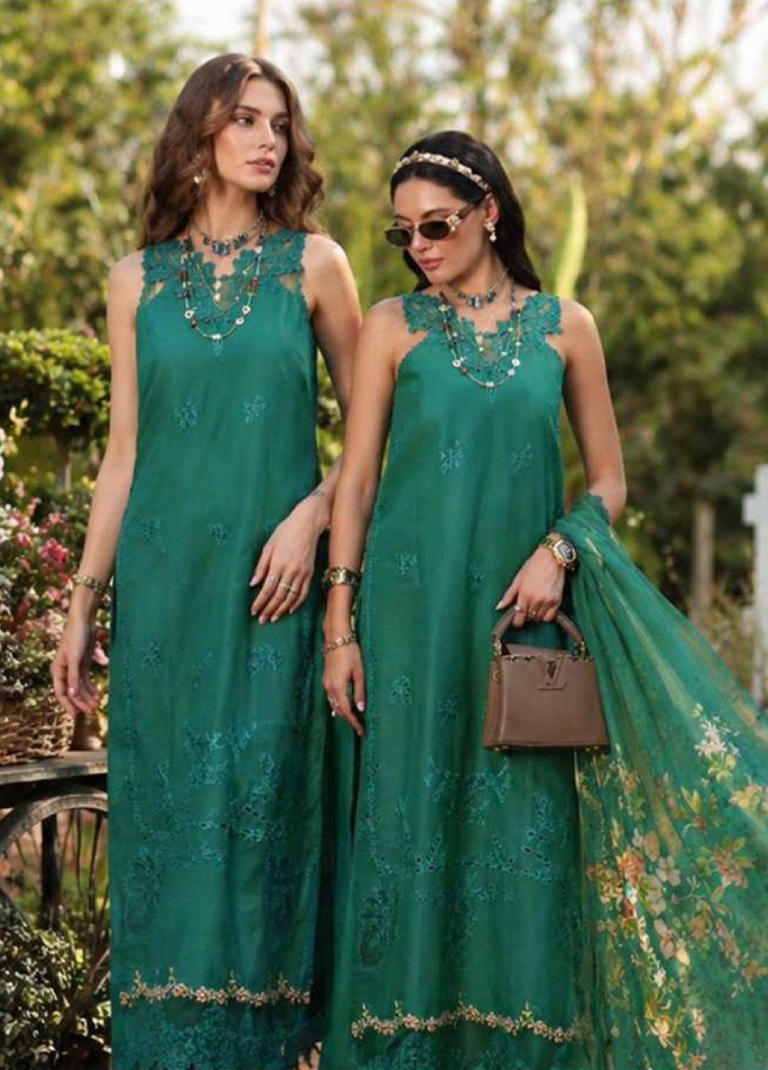Noor Luxe by Saadia Asad Unstitched Embroidered Lawn 3 Piece Suit SA26ULNE D2 - Eid Collection