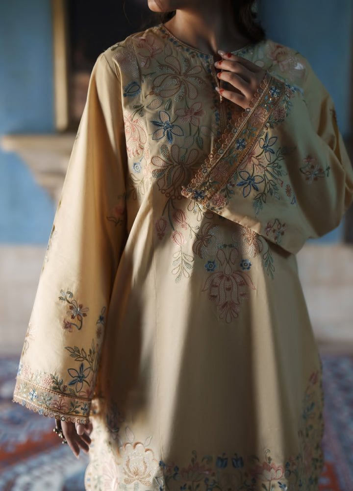 Before Sunset by Casual Lite RTW Embroidered Cotton Lawn 3 Piece Suit CL26PBS Golden Blossom - Casual Collection