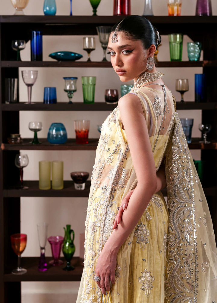Starlet Jewels by Emaan Adeel Unstitched Embroidered Organza 3 Piece Suit EA26USF Lemon Quartz - Festive Collection