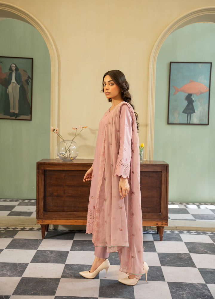 Naaz Couture Women RTW Embroidered Lawn 3 Piece Suit Tea Rose - Casual Collection
