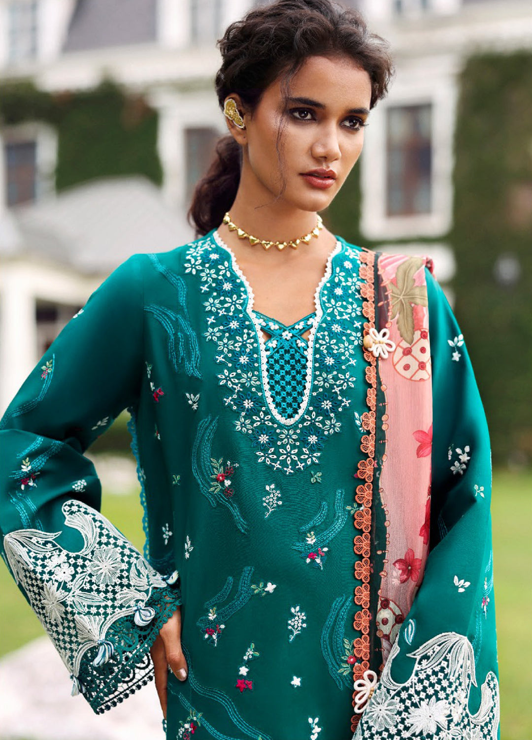Lilas by Republic WomensWear Unstitched Embroidered Lawn 3 Piece Suit RW26ULL D-4A - Eid Collection