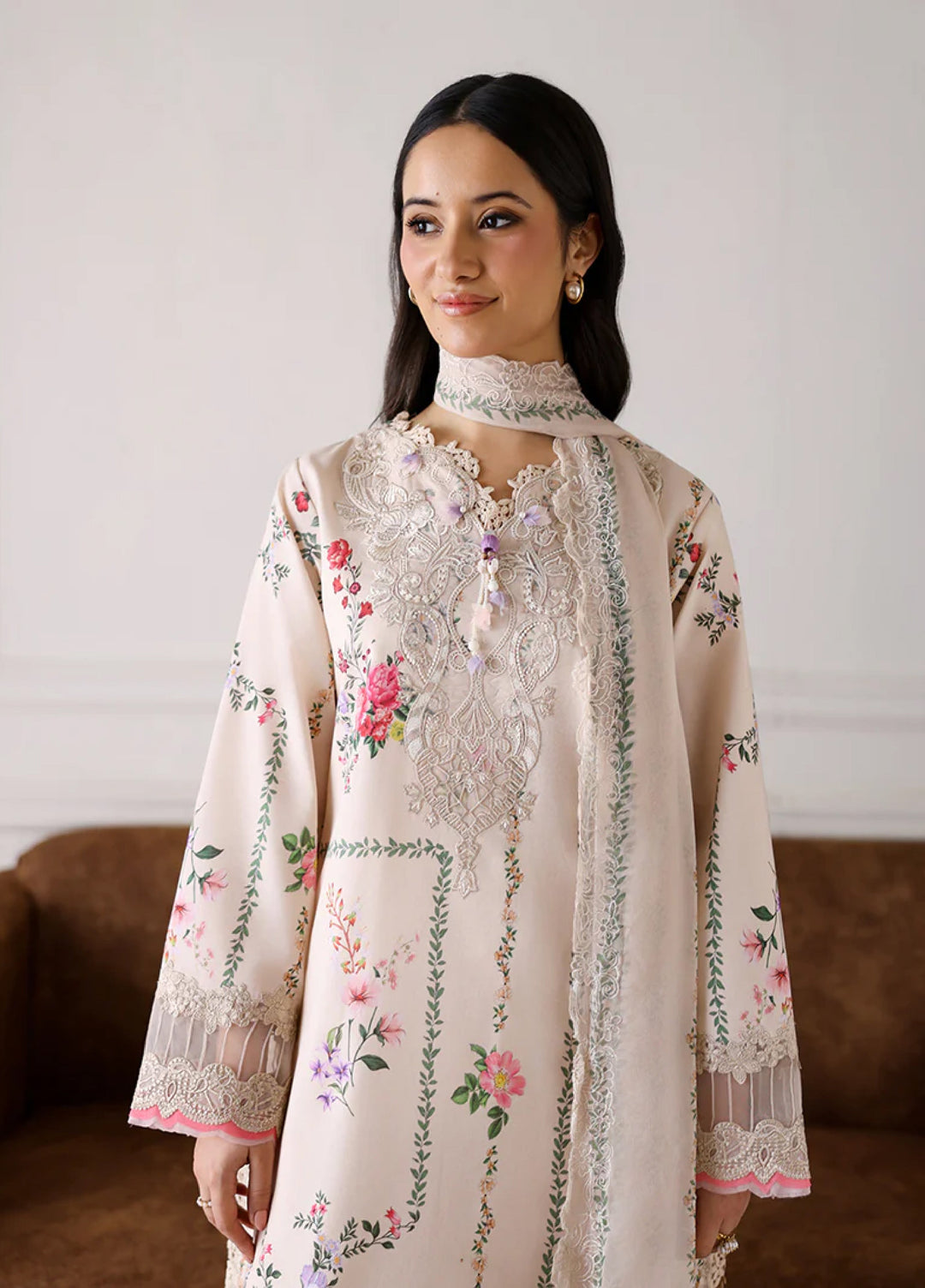 Sunlit Tales by Roheenaz Unstitched Embroidered Lawn 3 Piece Suit RN26ULS Sunflare Petal RUNSS260702 - Lawn Collection