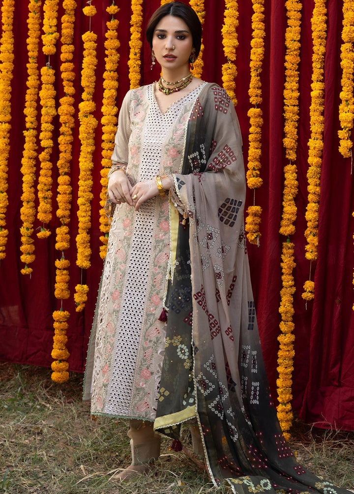 Bandhani by Al Zohaib Unstitched Embroidered Premium Lawn 3 Piece Suit AZ26UB D-7 - Summer Collection