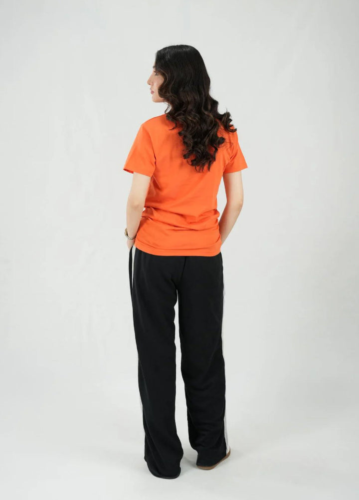 Mercato RTW Solids Cotton 1 Piece Round Neck Orange Shirt