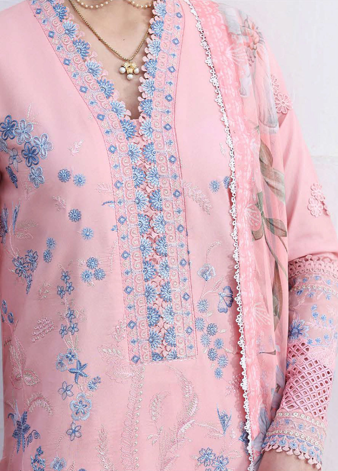 Floral Reverie by Roheenaz Unstitched Embroidered Lawn 3 Piece Suit RN26UFRL CRYSTAL GLOW - Festive Collection