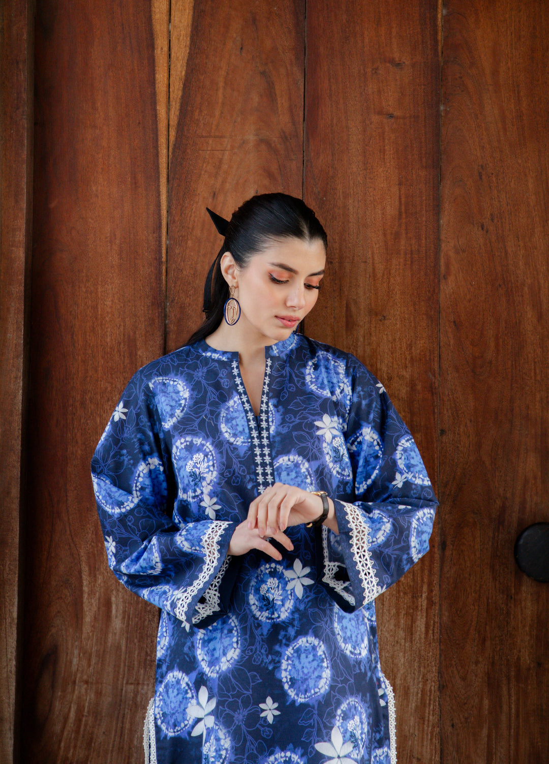 Sahar Unstitched Printed Cambric 1 Piece Shirt SS1-26-31 Moonlit Indigo - Summer Collection