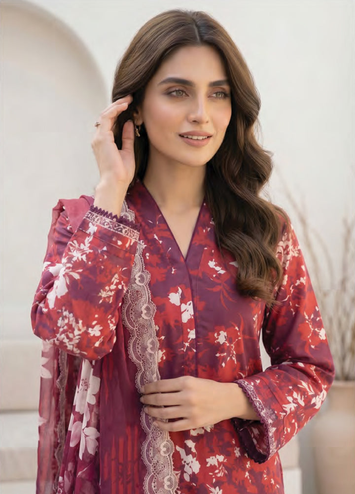 Lakhany Unstitched Printed Lawn 3 Piece Suit LSM26UP LG-SG-0127 - Casual Collection