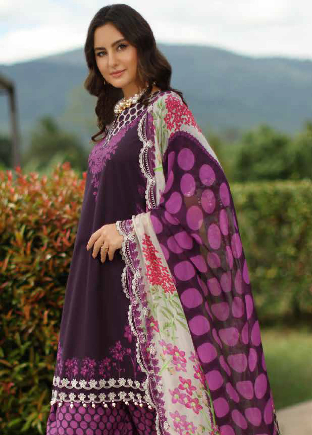 Combination by Charizma Unstitched Embroidered Luxury Lawn 3 Piece Suit CHR26UC CC6-05 - Summer Collection