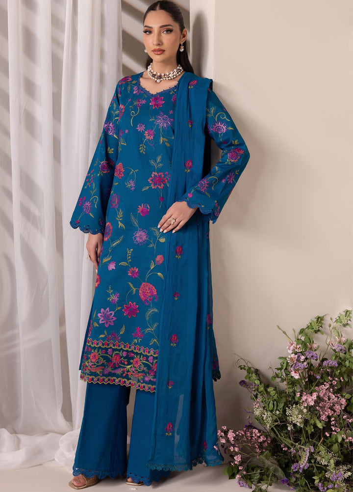 RajBari Exclusive Unstitched Embroidered Lawn 3 Piece Suit RB26UE D-11 - Summer Collection