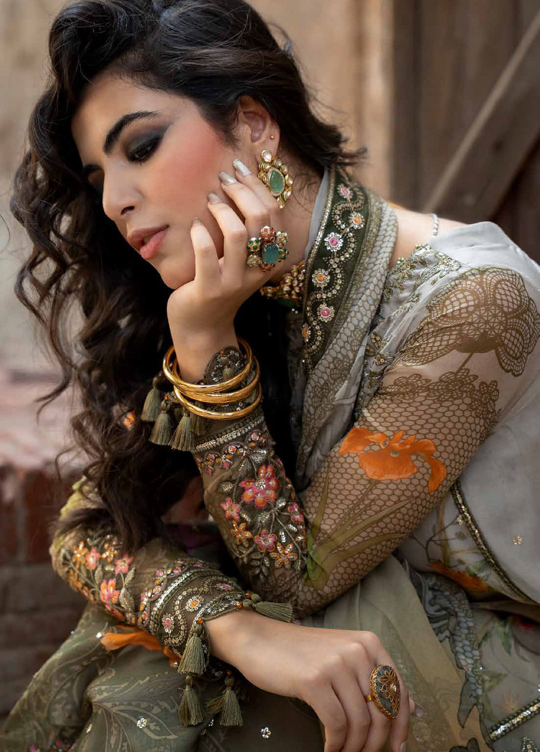 Vasal by Charizma Unstitched Embroidered Chiffon 4 Piece Suit CHR26UVC VSLW6-07 - Festive Collection