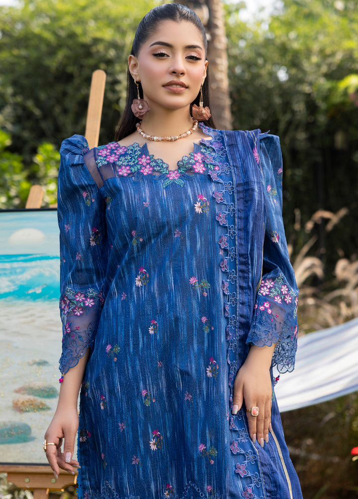 Al Zohaib Applique Kari Unstitched Embroidered Lawn 3 Piece Suit AZ26UAL D-03 - Casual Collection