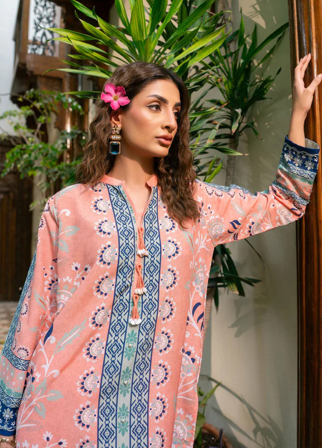Nairah Women Pret Printed Crepe Suit NAH26PN Peach Melon - Spring Collection