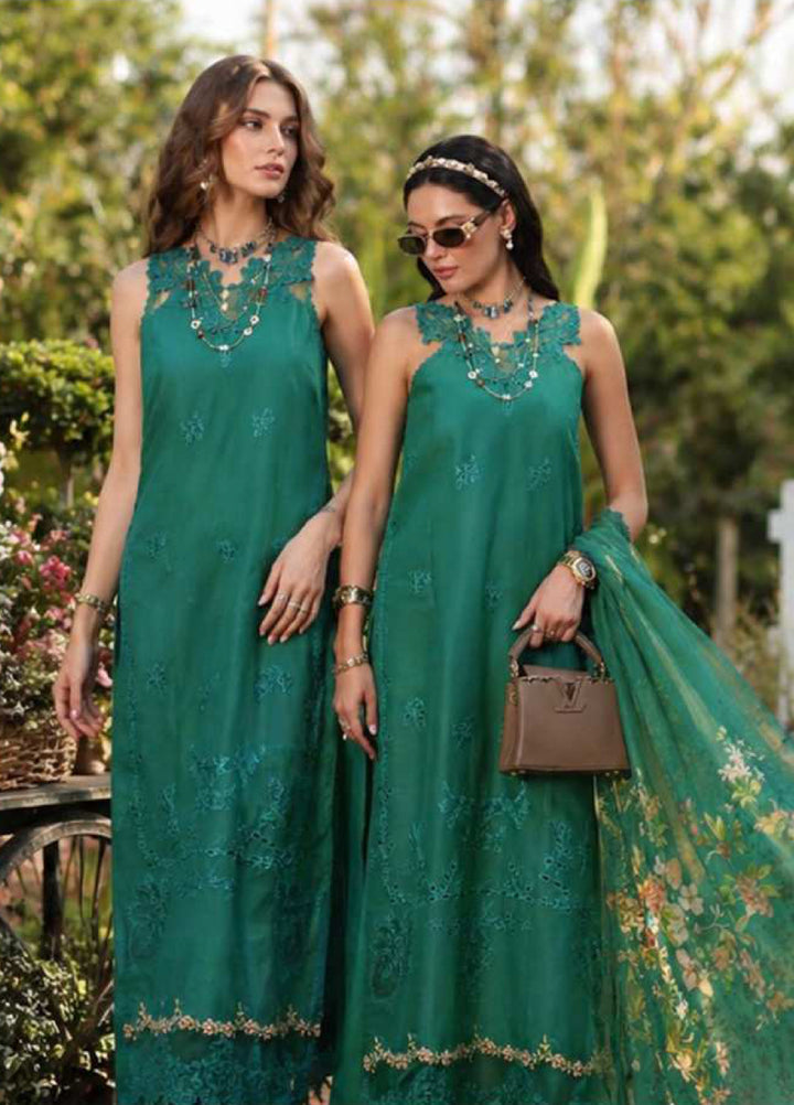 Noor Luxe by Saadia Asad Unstitched Embroidered Lawn 3 Piece Suit SA26ULNE D2 - Eid Collection