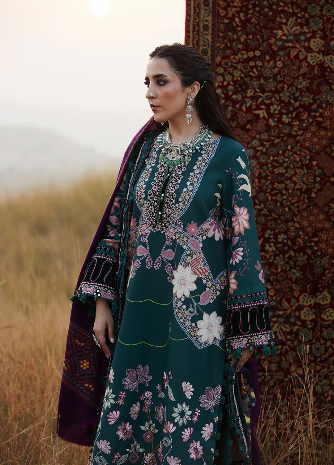 Saira Rizwan Unstitched Khaddar Embroidered Suits 3 Piece SR25UW D-06 Sereneh - Winter Collection