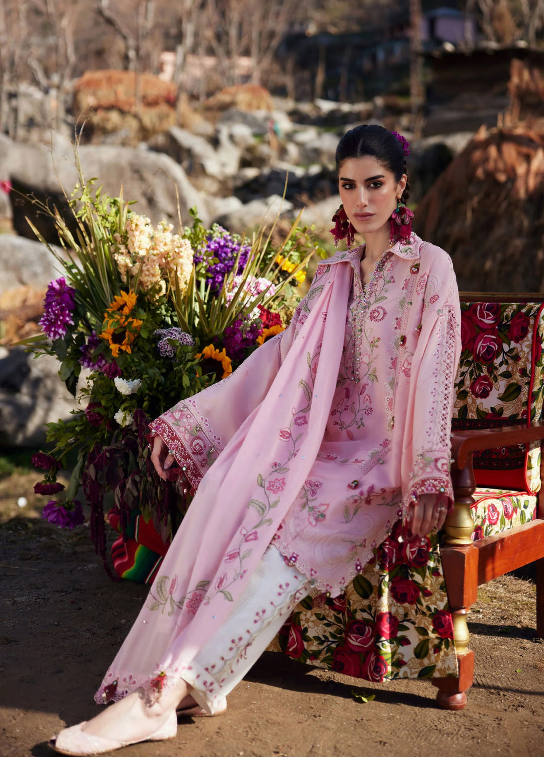 Meili by Zaha Unstitched Embroidered Lawn 3 Piece Suit ZK26UML ZL26-06B - Festive Collection