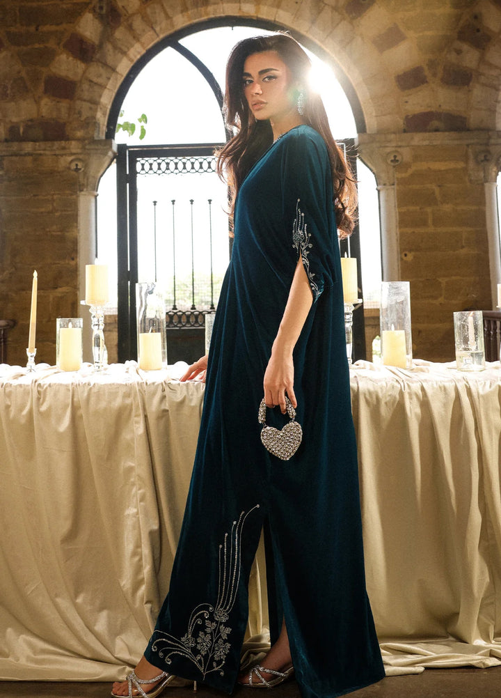 Elayra by Sahar Pret Velvet 1 Piece Embroidered Emerald Enchant - Festive Collection