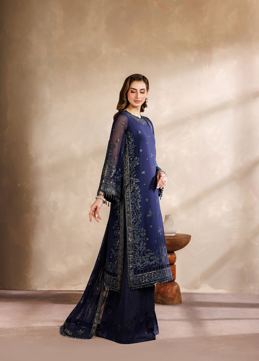 Zaryah by Zarif Unstitched Embroidered Chiffon 3 Piece Suit ZR26UZF ZF-ZYR-AFSHAAN-07 - Festive Collection