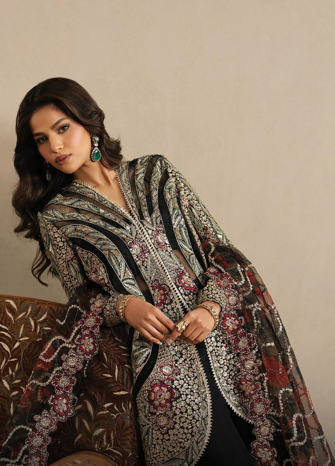 Qurbat by Ayzel Unstitched Embroidered Silk 3 Piece Suit AAF26UQ D-1 Ehsaas - Festive Collection