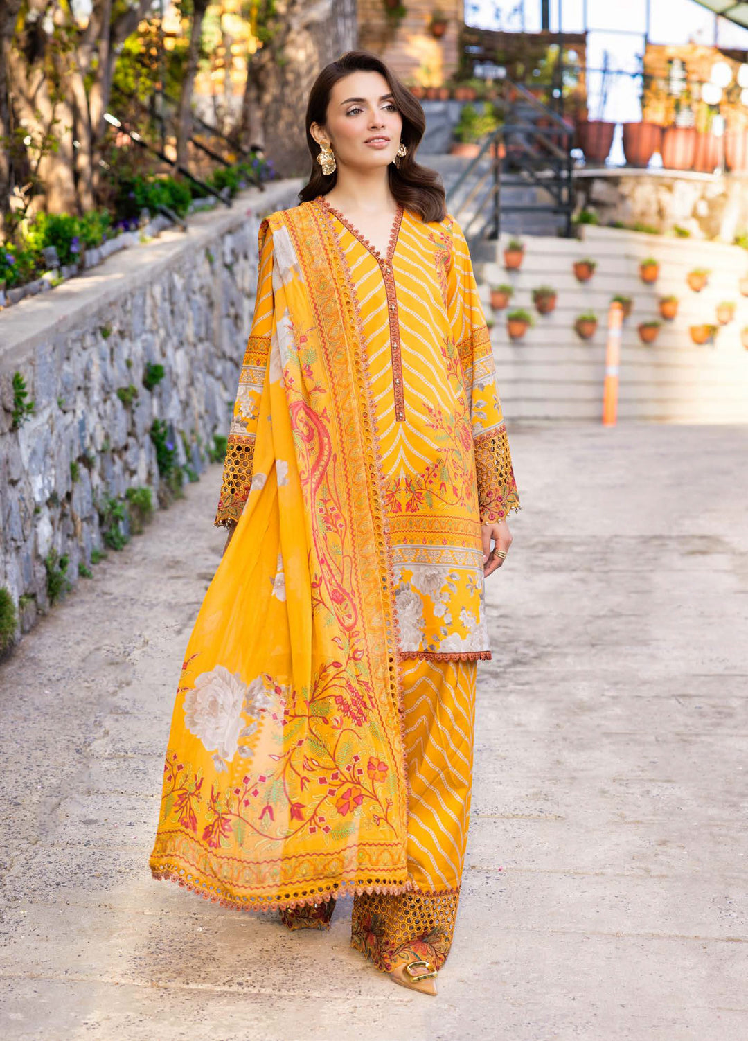 Rang e Bahar by Charizma Unstitched Embroidered Lawn 3 Piece Suit CHR26ULR CRB6-14 - Summer Collection