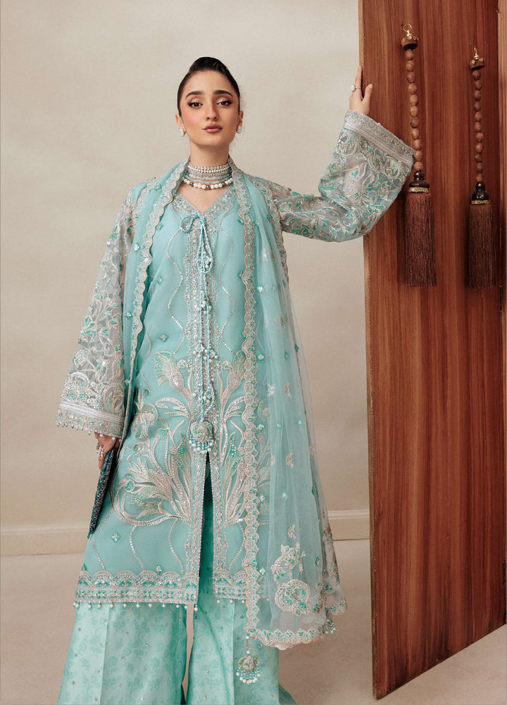 Aik Shaam by AIK Atelier Unstitched Organza Embroidered 3 Piece Suit AIK26US D-06 - Wedding Collection