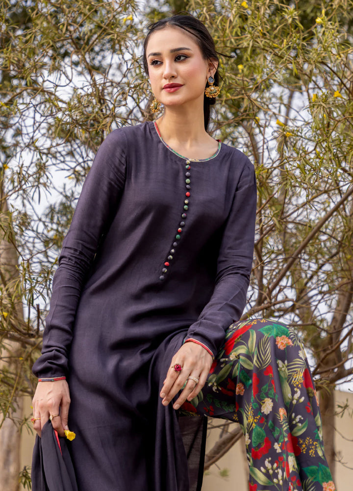 Dareecha by Daak RTW Printed Cotton Silk 3 Piece Suit AKS-G ANITA AKS-G-S - Festive Collection