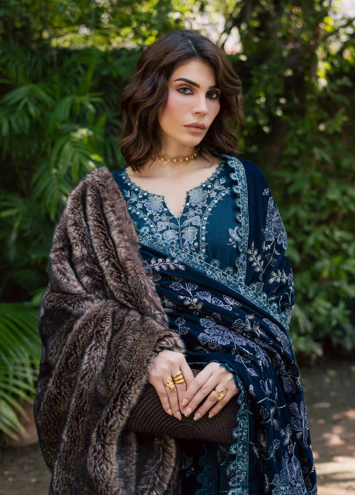 Nureh Exclusive Unstitched Luxury Leather Peach Embroidered Suits 3 Piece NU25LV NE-183 - Festive Collection