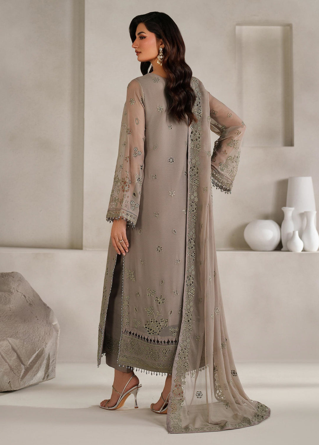 Muse Thread by Zarif Unstitched Chiffon Embroidered Suits 3 Piece ZRF25MT 08 AABROO - Festive Collection