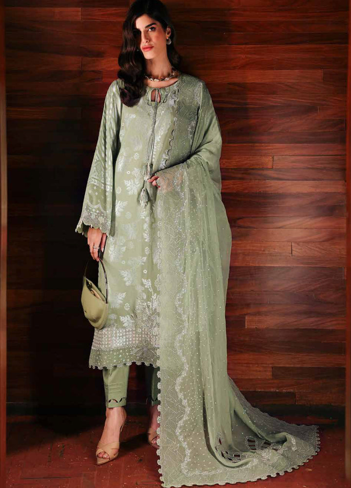 Nureh Exclusive Unstitched Embroidered Lawn Jacquard 3 Piece Suit NU26EU NE-226 - Festive Collection