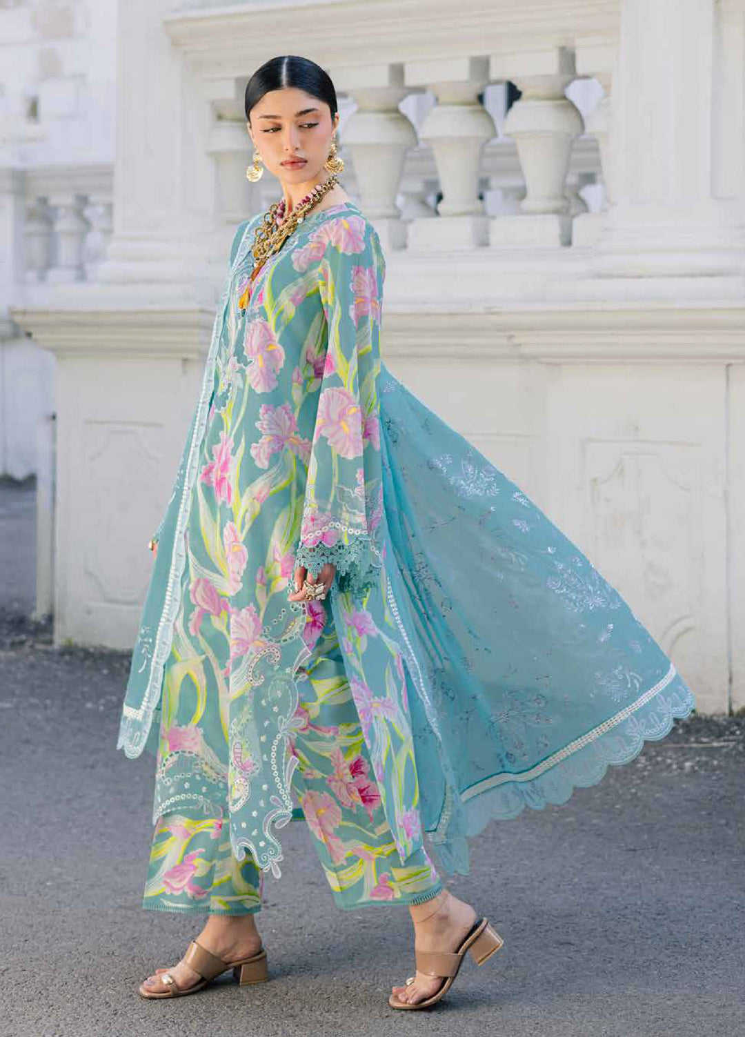 Maya by Nureh Unstitched Embroidered Luxury Lawn 3 Piece Suit NU26ULM NS-167 - Summer Collection