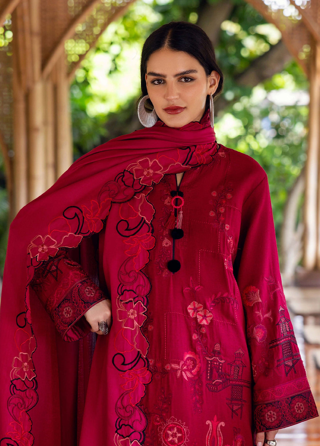 Symphony Hemline by Mushq Unstitched Karandi Embroidered 3 Piece MU25SK Darling Bloom - Winter Collection