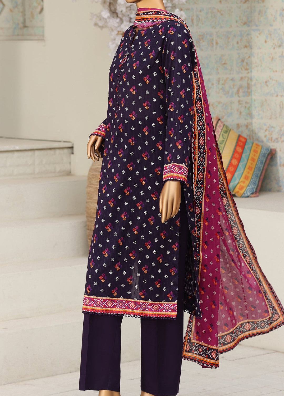 Nayab by HZ Textiles Unstitched Printed Cotton Lawn 3 Piece Suit HZ28UN NPC-03 - Casual Collection