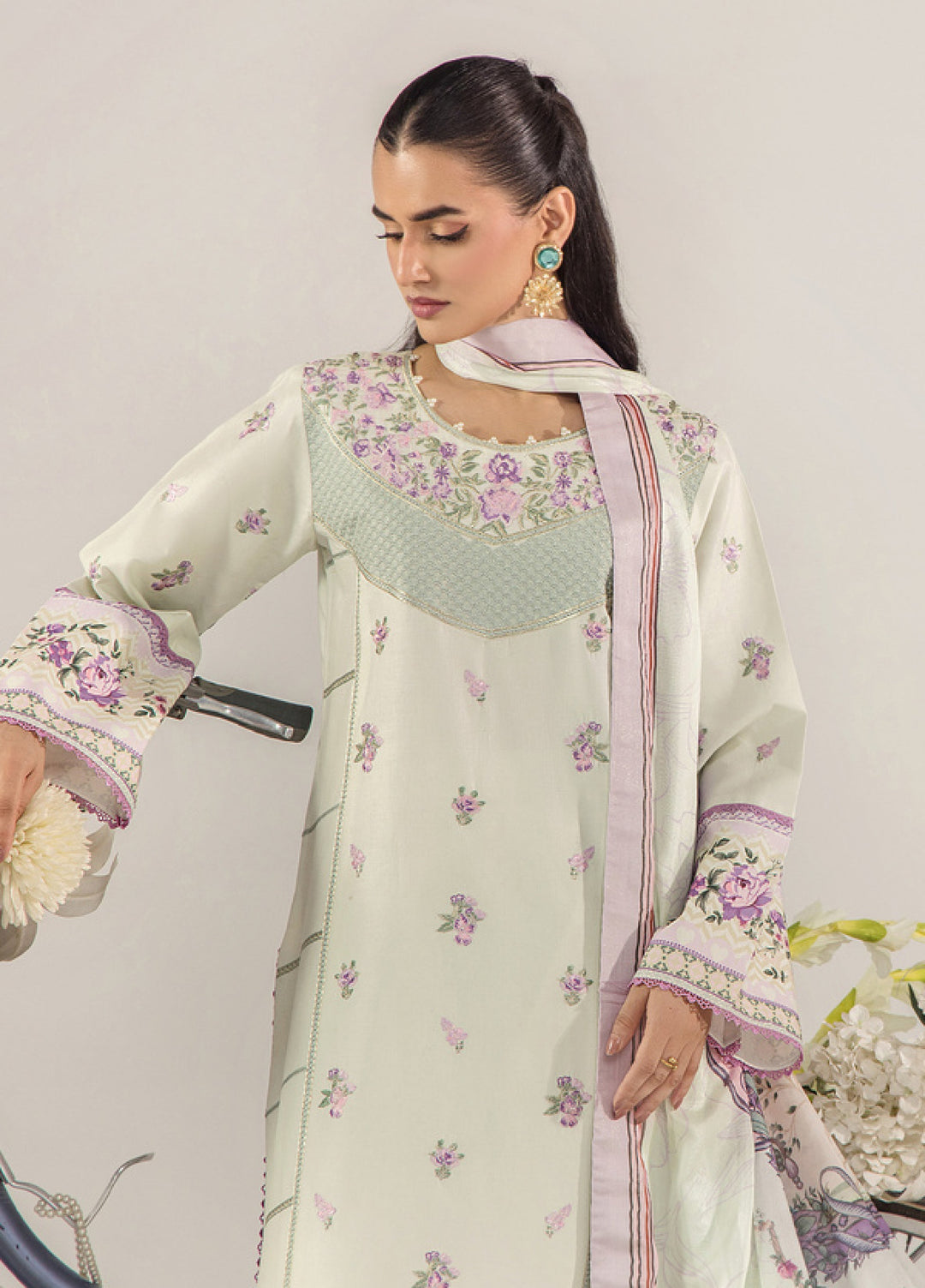 Sara Jahan Women RTW Embroidered Lawn 3 Piece Suit SJ26RF SJ-1088 - Festive Collection