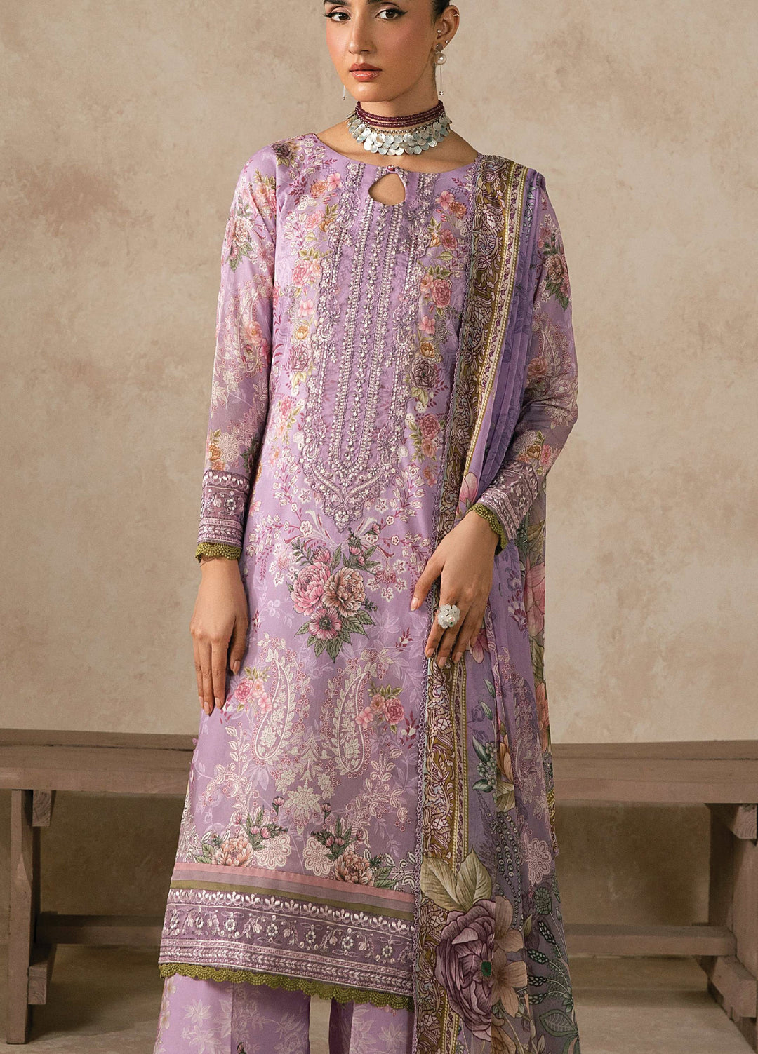 Gulaal Unstitched Embroidered Lawn 3 Piece Suit GL26ULF Nerine D-6 - Festive Collection