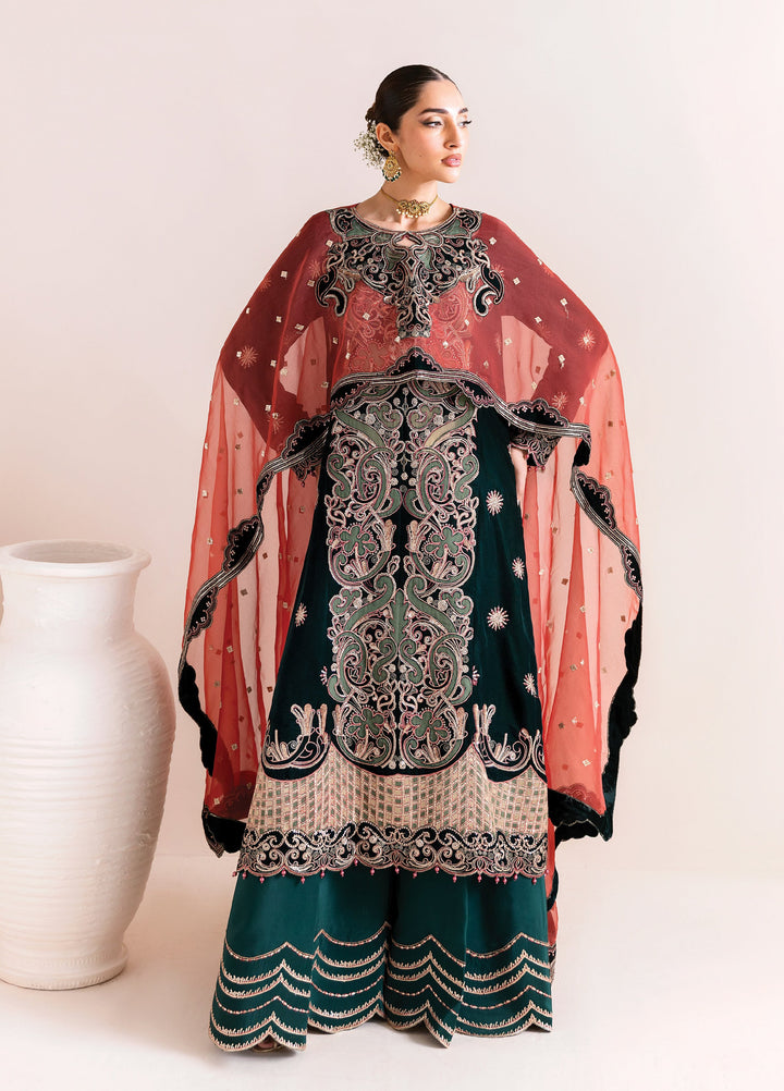 Makhmal by Alizeh Fashion Unstitched Luxury Velvet Embroidered 3 Piece Suits AFB25MV AF-VLT-2227-KISWA - Festive Collection