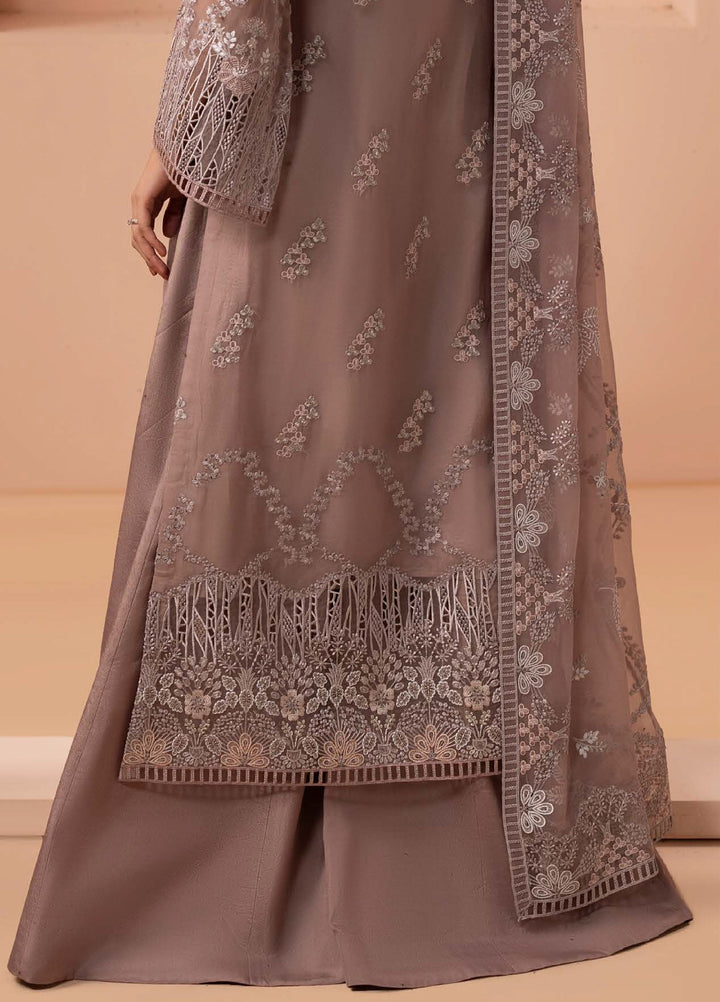 Murawwat by Lavish Premium Unstitched Luxury Chiffon Embroidered 3 peice LV25MC M-09 Blush Latte - Formals Collection