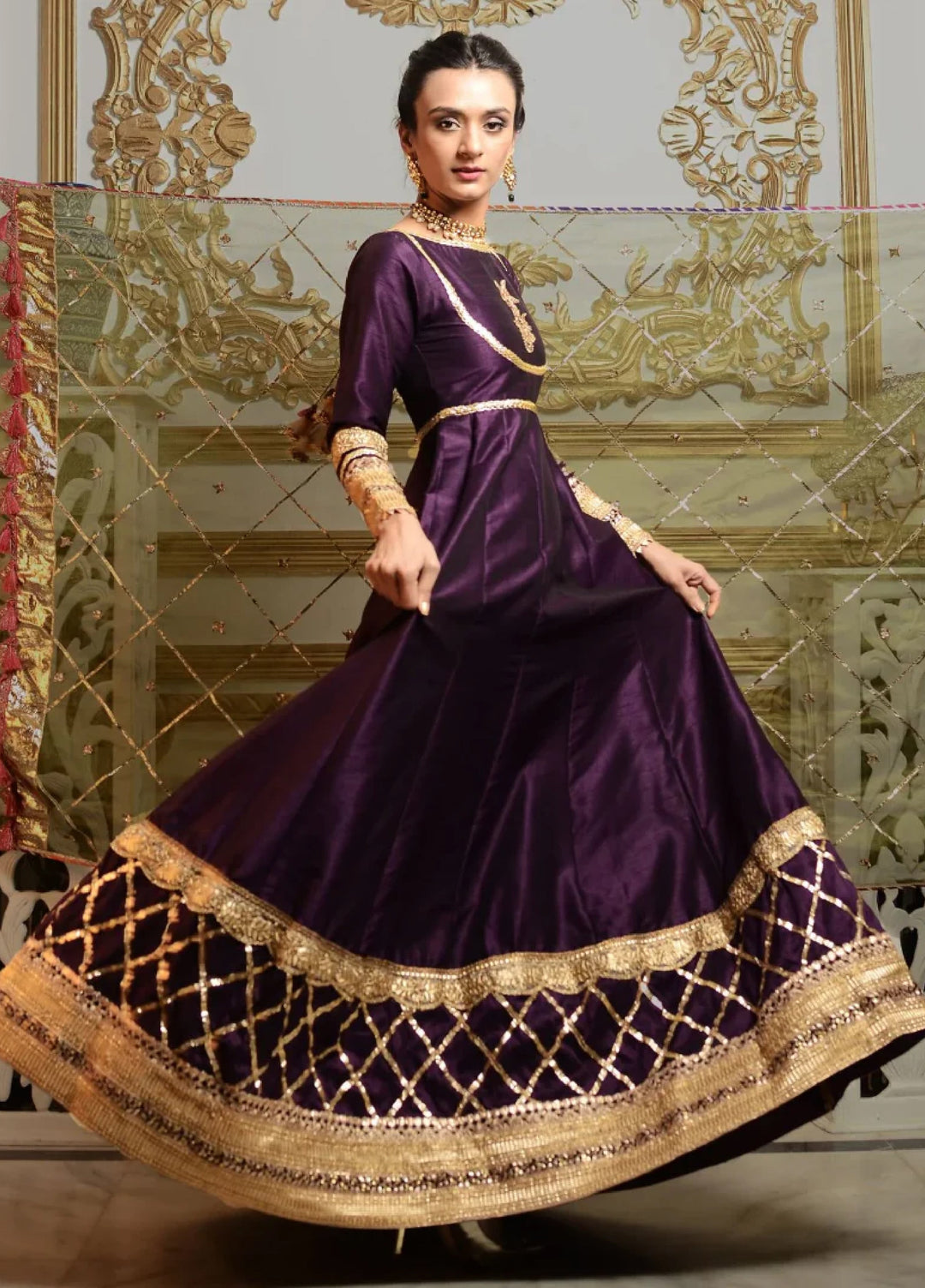 Luxe By Hues Atelier Women Pret 2 Piece Gota Heirloom Anarkali - Formals Collection