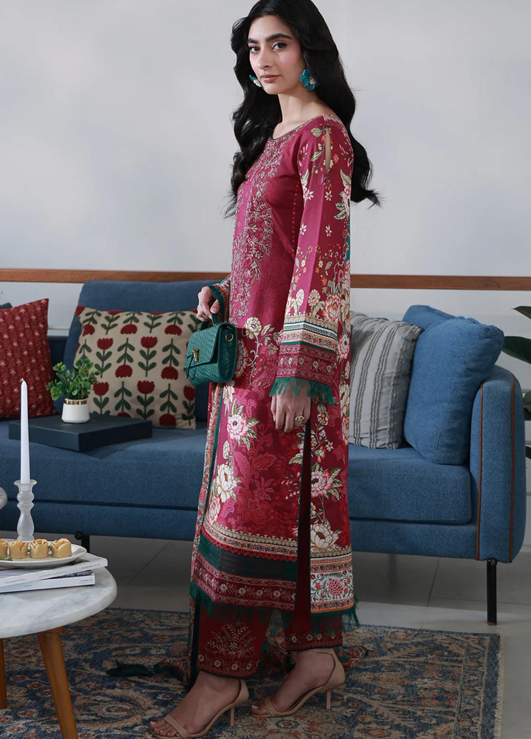 Delia by Gulaal Unstitched Embroidered Lawn 3 Piece Suit GL26UD D-8 Hilyn - Summer Collection