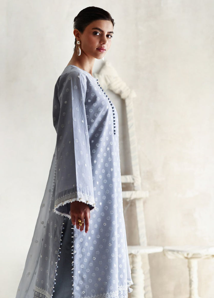 The Luxe by Gul Ahmed Unstitched Embroidered Lawn 3 Piece Suit GA26ULL Cerulean Flora PM 62083 - Casual Collection