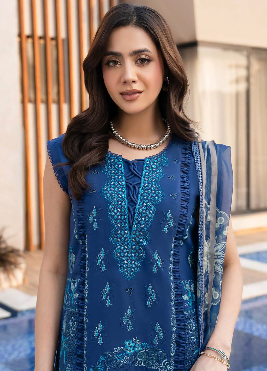 Aylin Unstitched Embroidered Luxury Lawn 3 Piece Suit AYL26UL D3 Midnight Iris - Summer Collection