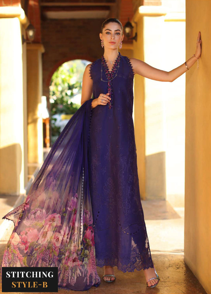 Noor by Saadia Asad Unstitched Embroidered Luxury Lawn 3 Piece Suit SA26UNL D2A-ALOURA - Eid Collection