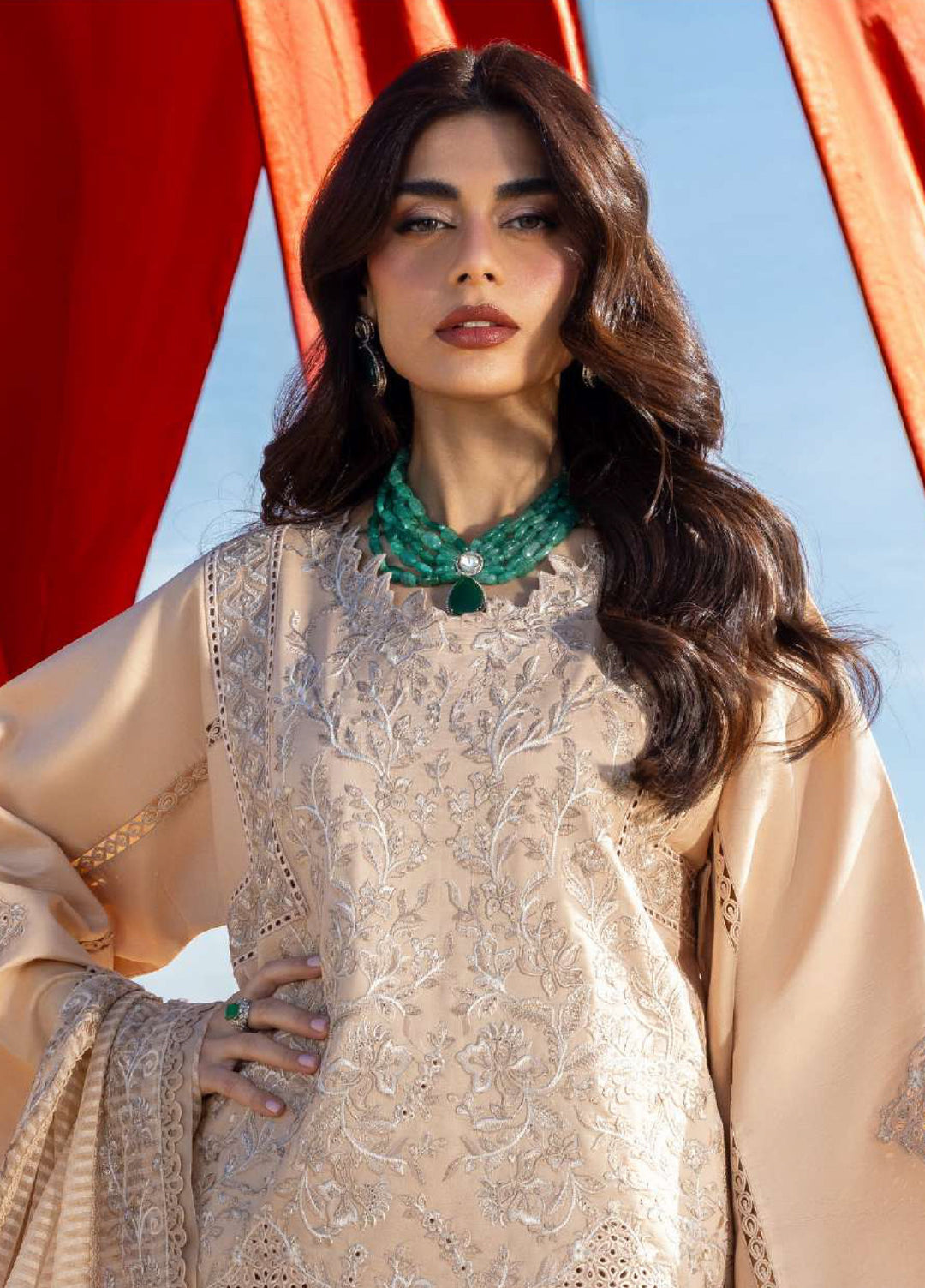 Rang Rasiya Premium Unstitched Embroidered Lawn 3 Piece Suit RR26UP D-5 Mayel - Festive Collection