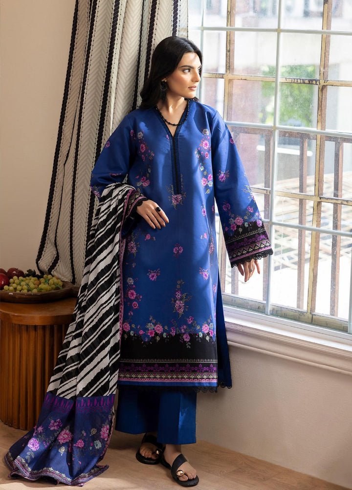 Nissa by RajBari Unstitched Printed Lawn 3 Piece Suit RB26ULN D-07 - Casual Collection