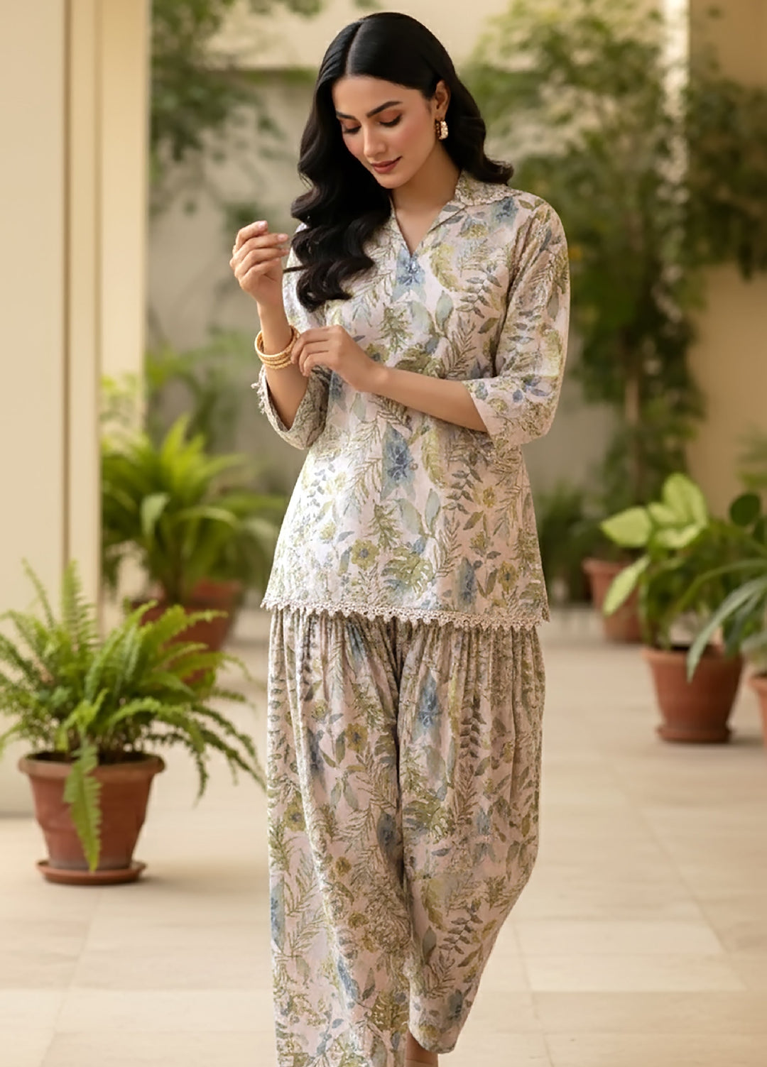 Lakhany Women Co Ord Pret Printed Cambric 2 Piece LG-RK-0058 - Winter Collection