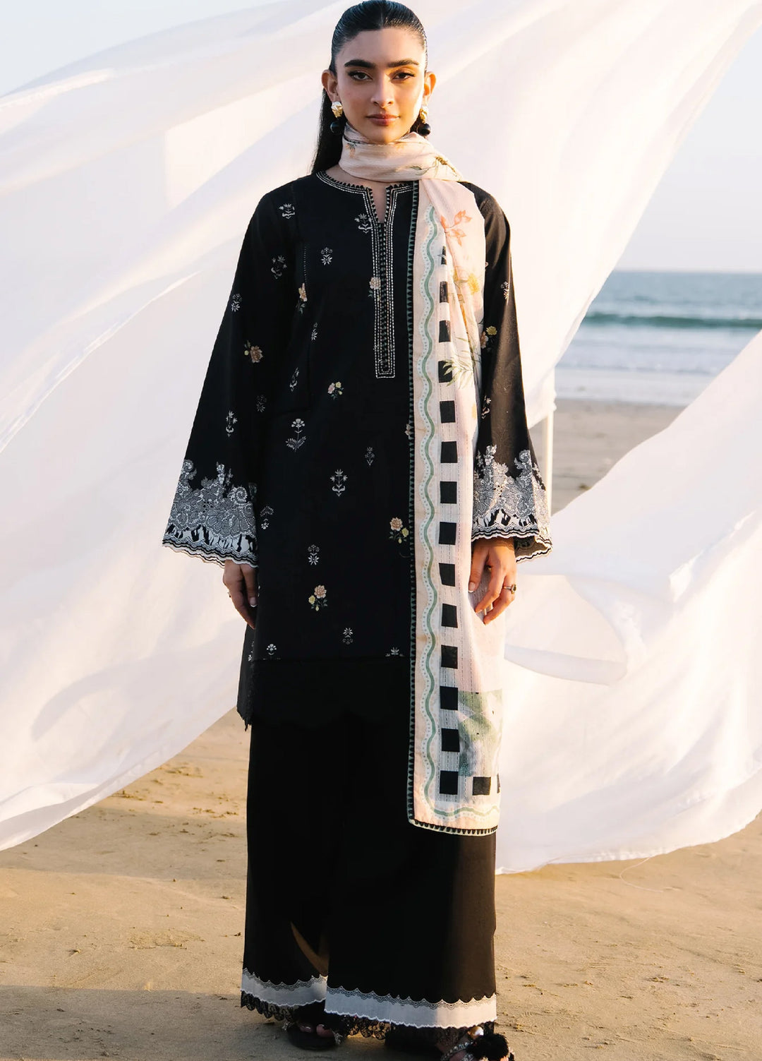 Afsanah by Seran Unstitched Embroidered Lawn 3 Piece Suit SN26UAVII D1-ESMA - Summer Collection