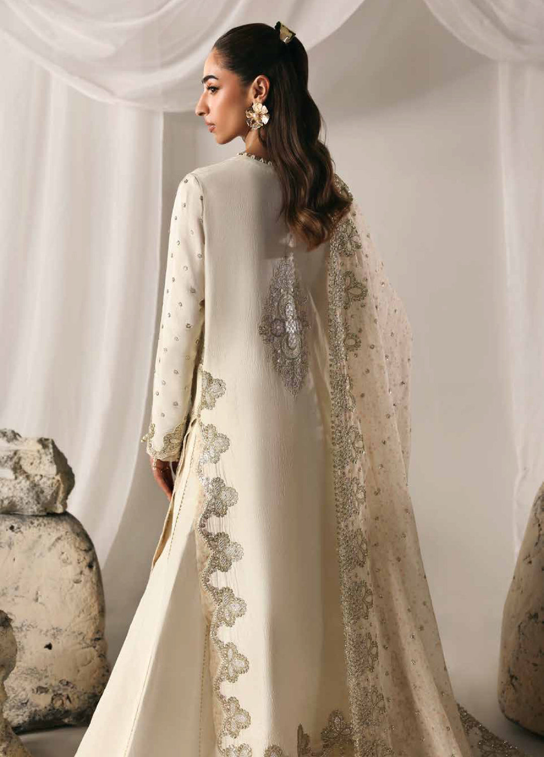 Serein Luxe by Emaan Adeel Unstitched Raw Silk Embroidered Suits 3 Piece EA25SL D-3 Misty Dawn - Festive Collection