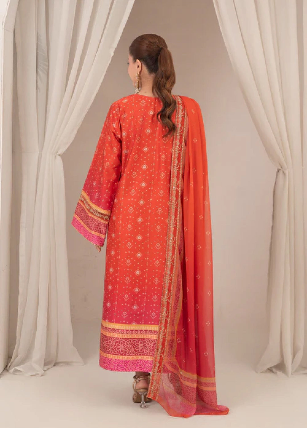 Bandhani by Chandan Nagri Women Pret Embroidered Silk 3 Piece Suit Darya - Formals Collection