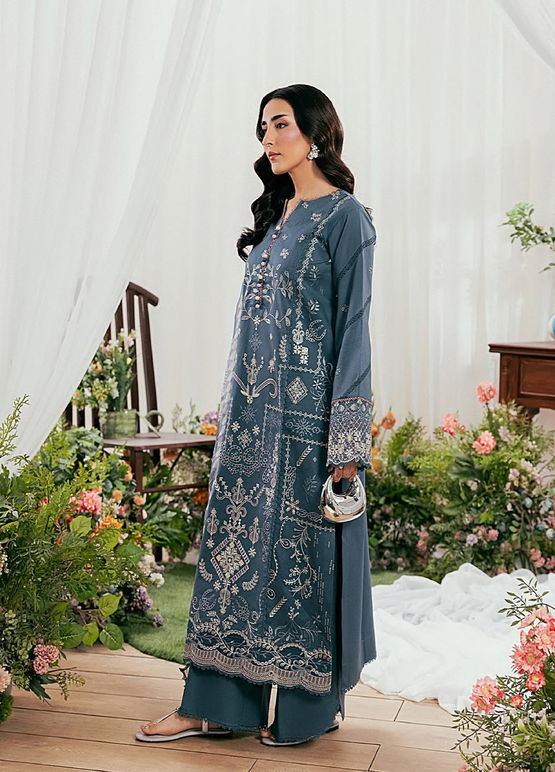 Zync by Florent Unstitched Embroidered Lawn 3 Piece Suit FL26ULZ FZ-7A - Summer Collection
